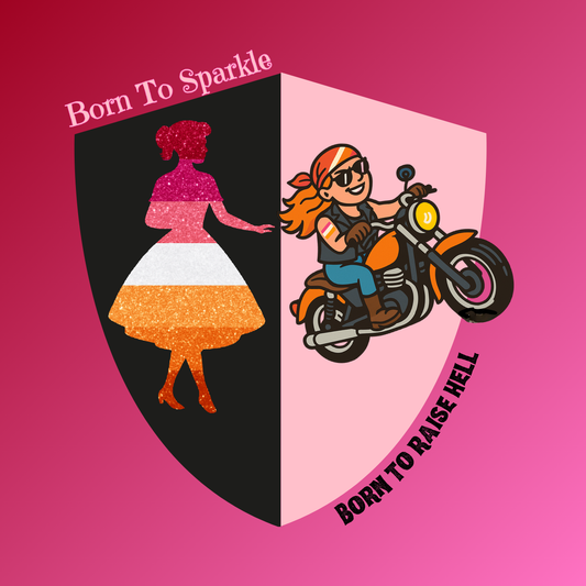 Born To Sparkle Raised To Raise Hell Coaster coaster flatlay – Designed by Rusty