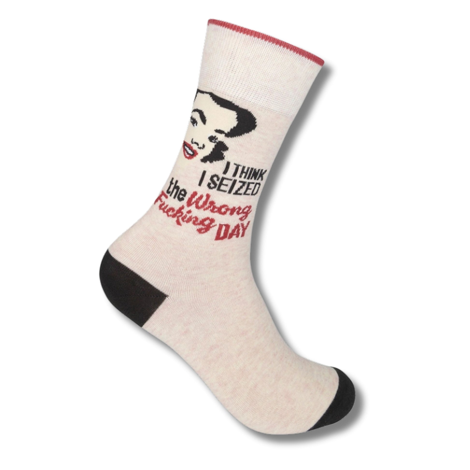 Funny socks with seized the wrong day phrase