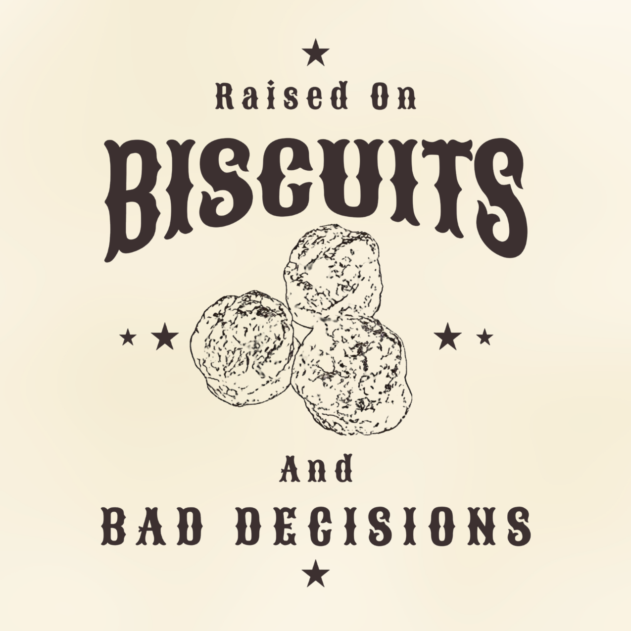 Raised On Biscuits and Bad Decisions Coaster coaster flatlay – Designed by Rusty